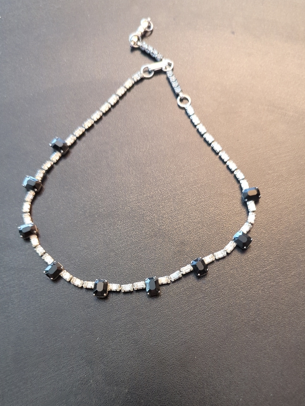 Vintage 1950s Jay Flex Sterling Crystal Necklace